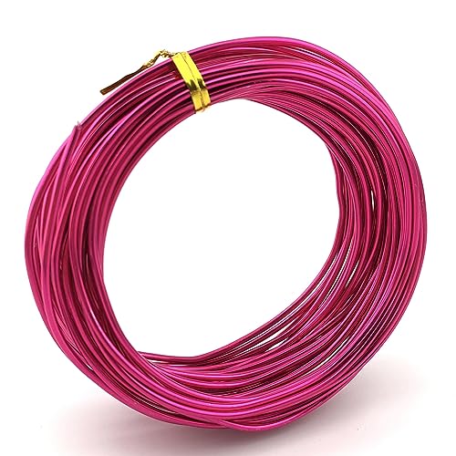11 Yard Aluminum Wire Bendable Metal Wire Jewelry Craft Wire Beading Floral Making Jewelry Making Doll Making (9 Gauge, Deep Fuchsia) - color: Deep Fuchsia, size: 9 Gauge