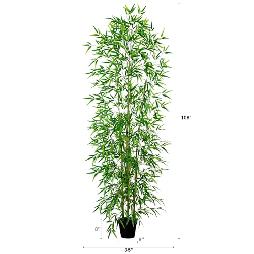 Nearly Natural 9ft. Artificial Green Bamboo Tree - size: 9ft
