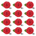 M METERXITY 12-Pack Lapel Pin for Men, Handmade Flower Brooch Button Pins for Men Suits, Formal Boutonnieres - color: Red