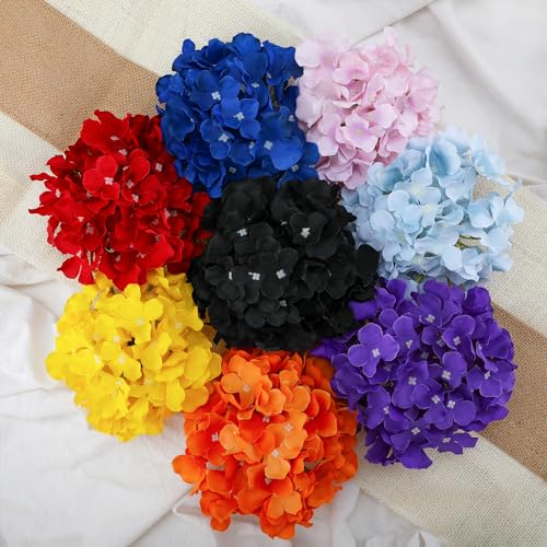 Fake Purple Hydrangea Artificial Flowers - Faux Silk Hydrangeas Flowers Heads with Stems Real Touch for Home Wedding Party Table Decor(Light Purple,Pack of 10) - color: Light Purple