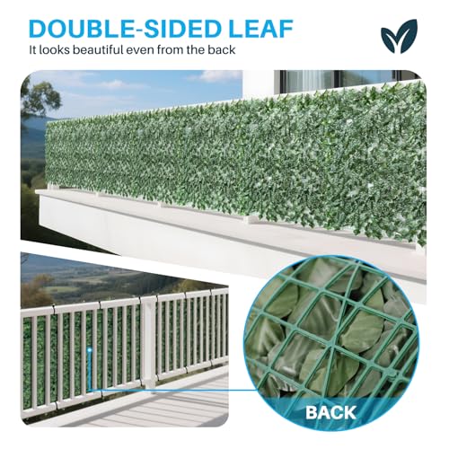 Patio Paradise 6'x12'-1Pc Faux Ivy Fence Privacy Screen Artificial Greenery Wall Backdrop,Fake Grass Wall Panels for Outside Apartment Balcony,Vine Leaf Decor for Outdoor Patio Chain Link - color: Faux Laurel Leaves with Backing, size: 6' x 12'