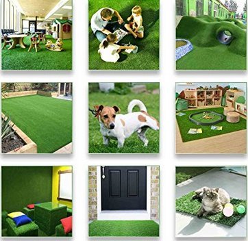 Petgrow Realistic Artificial Grass Rug - Indoor Outdoor Garden Lawn Landscape Synthetic Turf Mat - Thick Fake Grass Rug -13FT X 40FT(520 Square FT) - size: 13 ft x 40 ft (520 square ft)