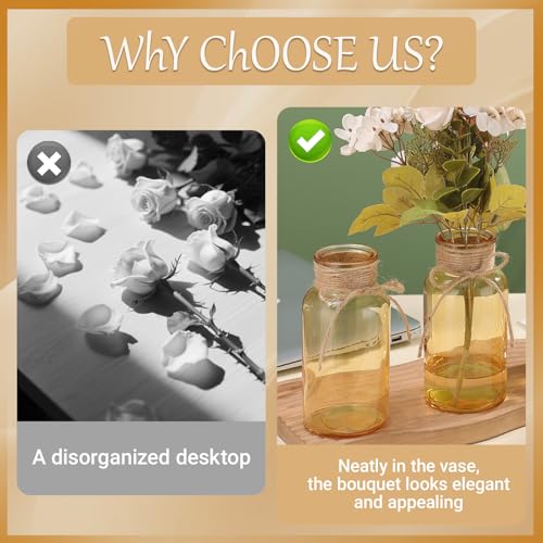 Glass Flower Vases for Centerpieces Boho Cylinder Bud Vases in Bulk Mason Jars for Weddings, Parties & Vintage Home Farmhouse (6, Gold) - color: Gold