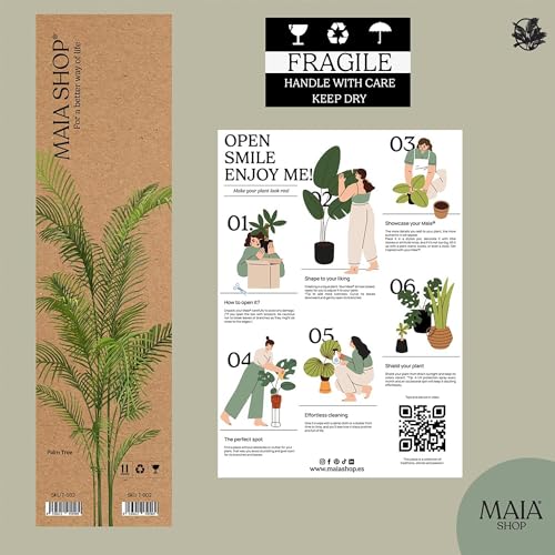 Maia Shop 5ft 11in Artificial Palm Tree Plant for House, Apartment or Office – Realistic Fake Indoor Plants for Living Room, Kitchen, Bedroom, Entryway or Bathroom – Faux Greenery for Home Décor - color: Palm, size: 5ft