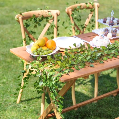 CQURE 24 Pack 168Ft Artificial Ivy Fake Vines,Ivy Garland Greenery Garland Fake Hanging Plants Vines Aesthetic Green Leaves for Bedroom Wedding Party Garden Wall Room Decor