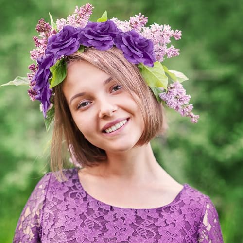 Yunlly 100 Pcs Artificial Flowers Fake Silk Roses Long Stem Rose Bouquet Wedding Party Home Decor for DIY Baby Shower Centerpieces Tables Home Decorations(Purple) - color: Purple