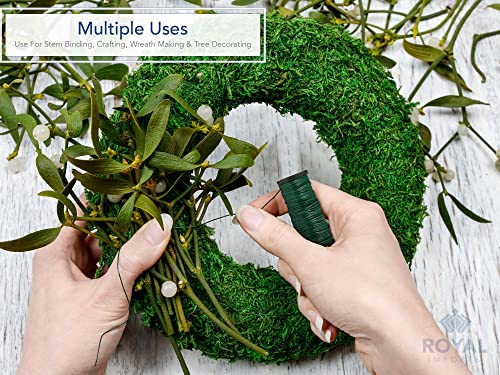 Royal Imports Bulk Green Paddle Wire Spool 150 YD roll, 24 Gauge, Floral Arrangements, Florist Supplies, Jewelry, Gift, Crafts, Wreath Making, Flower Garland, Plant Stem Garden Ties, Bouquet Bind Wrap - size: 24 Guage