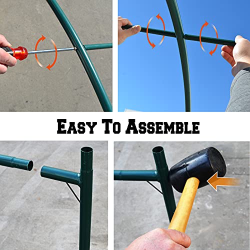 Benefit-USA Multi-Size Large Garden Support Arch Frame Climbing Plant Arch Arbor for Flowers/Fruits/Vegetables (9.8'X6.6'X5.9'), Green - size: 9.8 ft x 6.6 ft x 5.9 ft