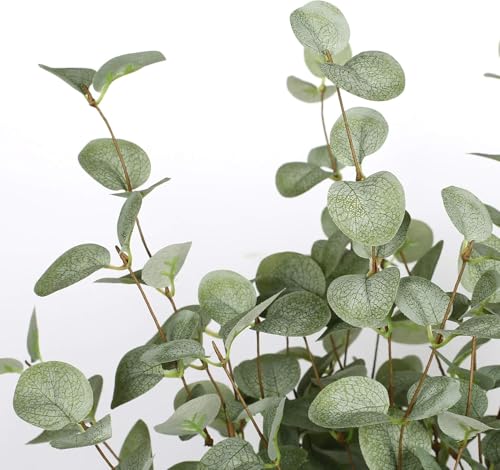 12 Pcs 27" Eucalyptus Stems Greenery Stems Eucalyptus Leaf Spray in Green Silk Plastic Plants Floral Artificial Plants for Home Party Wedding Decoration - color: Green -12 Pcs