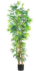 Nearly Natural 7ft. Curved Bamboo Silk Tree - size: 7ft