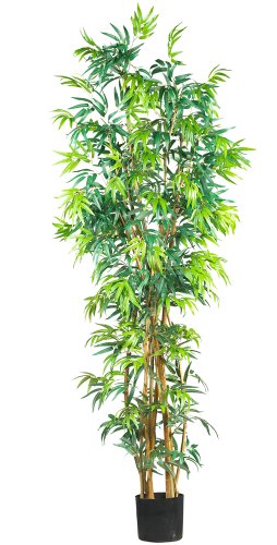 Nearly Natural 7ft. Curved Bamboo Silk Tree - size: 7ft