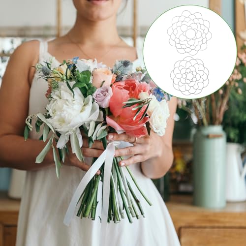 Xinjoduz 2PCS Blossom Grid Reusable Stainless Steel Flower Arrangement Holder Used for Easy Vase Floral Arranging Art(5in, 6in)