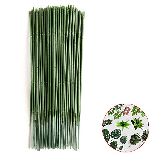 joleully100pcs Plastic Floral Stem, Artificial Flower Rod, Plant Stub Wire Green Florist Wires, Ideal for The Crafts Person, 17CM and 25CM(17CM)