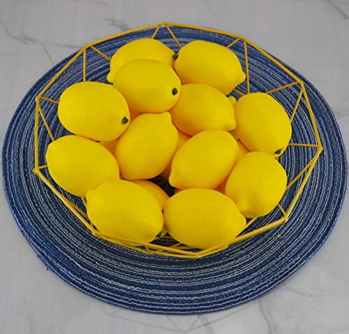 Artificial Lemons Simulation Lifelike Small Lemons Fake Fruit for Home Kitchen Wedding Party Decoration Photography 20pcs Set (Yellow) - size: 20 Pcs - Normal Size