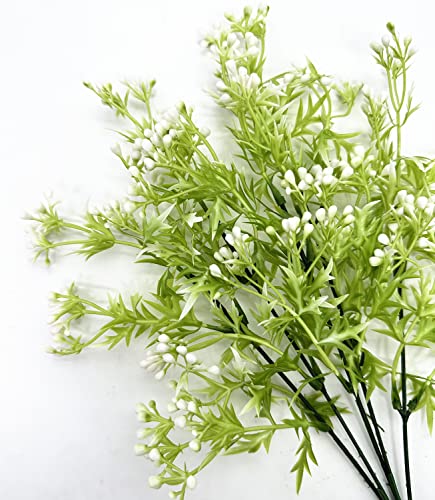 PASYOU Artificial Plants, Fake Plastic Pearl Bouquet Faux White Flowers Bushes Greenery Shrubs Decor for Indoor Outdoor Home Garden Office Table Vase DIY Decoration Planter Filler 4 Pack - color: Pearl Flowers - 4 Pack