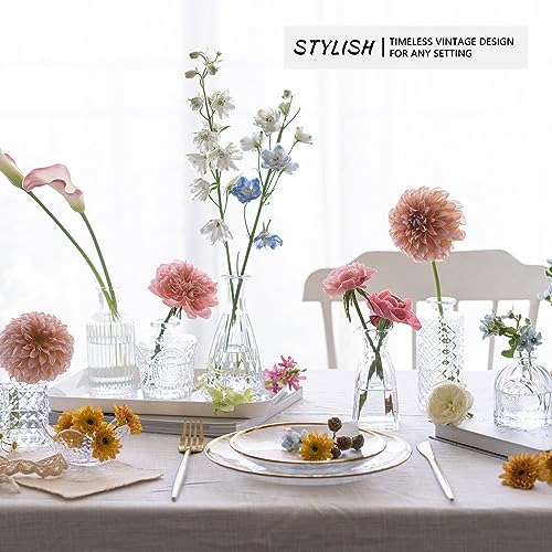 SUPMIND 24pcs Glass Bud Vase Set, Small Clear Flower Vases for Centerpieces in Bulk, Mini Vintage Vase for Wedding, Home,Table Decoration - color: Clear, size: 24Pcs