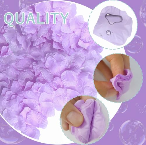 SITUMEIZI 1500PCS Artificial Silk Rose Petals Wedding Party Decoration,Purple Rose Petals for Romantic Night for Her Set Flowers Petals Fake Rose Marriage Proposals Decor - color: Purple, size: 1500