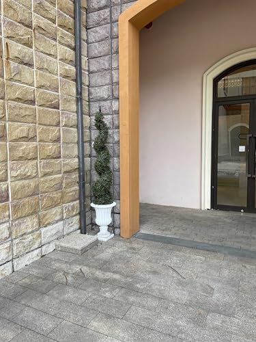 48'' Spiral Artificial Topiaries Trees Outdoor Front Door Decor Set of 2 - size: 4 ft