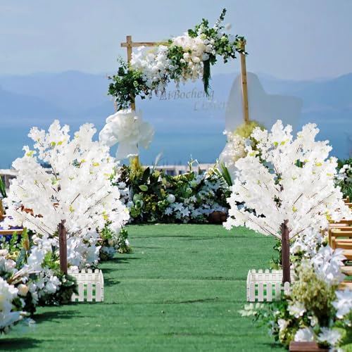 Artificial Cherry Blossom Tree - Handmade White Fake Cherry Blossom Tree Centerpieces for Wedding Party Christmas Garden Indoor & Outdoor - color: White, size: 4 FT