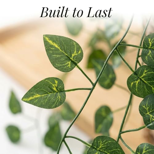 CEWOR Fake Vines for Room Decor 24 Pack 168ft Artificial Ivy Greenery Garland for Bedroom Wall Decor, Hanging Green Leaves for Party Wedding Christmas Decoration - size: A-24pcs of Vines with 0 LED lights