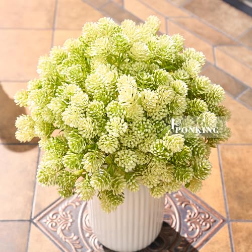 PONKING Imitating Alfalfa Flower Branches Artificial Stems 12 Bundles Greenery Fake Plants for Home Office Flowers Bouquet Centerpiece Wedding Decoration, Christmas Decor, DIY Gift Box Embellishment - color: A Green Imitating Alfalfa Flower Branches 12pcs
