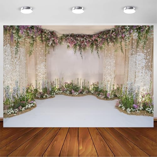 20x10ft Wedding Backdrop for Cradle Ceremony Background for Proposal Flowers Curtain Wedding Ceremony Banner Bridal Shower Background Mother's Day Floral Marriage Backdrop - size: 20x10ft