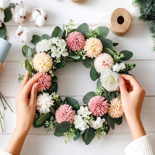 Janinka 20 Pcs Artificial Greenery Eucalyptus Stem Artificial Mixed Eucalyptus Stems Leaves Bulk with White Seeds Silver Dollar Faux Greenry Stems Sprays for Wedding Bouquet Decor Flower Arrangement