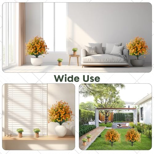 Set of 2 Artificial Monkey Grass & Yellow Flowers Topiary Balls, 22.6" UV-Resistant Faux Evergreen Shrubs with Ground Spikes — Festivel Outdoor and Indoor Décor Plants for Porch, Patio, and Garden - color: 2pcs 22.6in Monkey Grass With Yellow Flowers