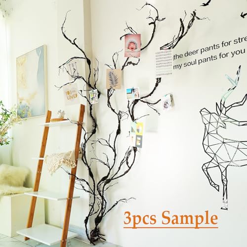 98.4in Artificial Creepy Flexible Tree Branches Halloween Wreath Moss Vines | Bendable Twisted Plants Twigs Wall Hanging Grape Garland Faux Wood Tree Trunk Cherry Blossom Outdoor Jungle Arch Decoration