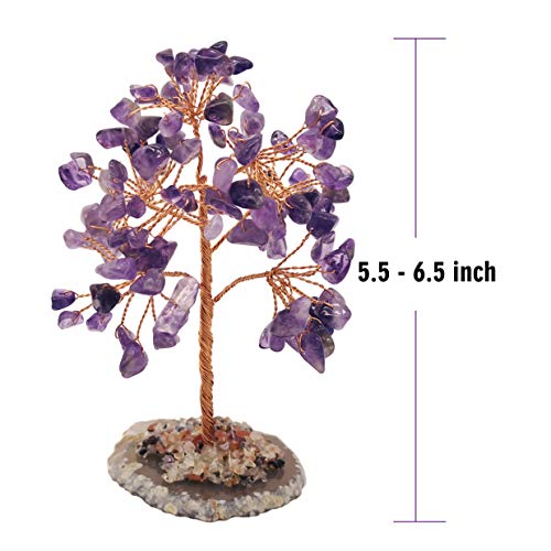 Mina Heal Healing Crystals Tree/Bonsai Tree for Home Decor, Room Decor and Office Desk, Spiritual Gifts for Energy Healing, Good Luck Gifts for Wealth & Prosperity, and Decorative Home Accessories - color: Amethyst (Purple)