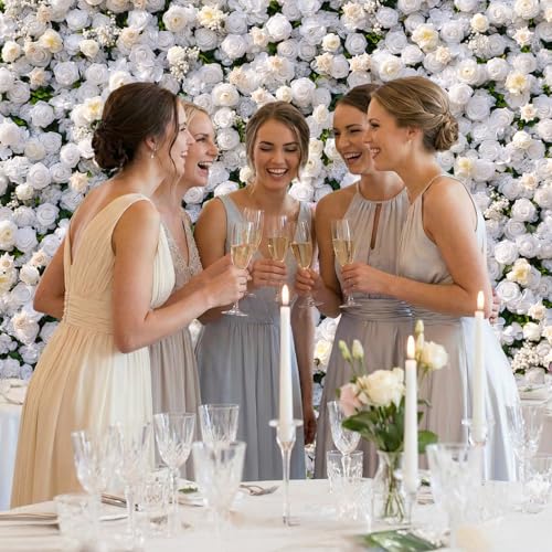 Artificial Flower Wall Panels, 3D Silk Rose White Floral Backdrop for Wedding, Baby Show, Party and Home Decor, Quick Assembly/Storage, Both Eco ＆ Pet Friendly, 4ft*8ft - color: Whiterose, size: 4ft*8ft