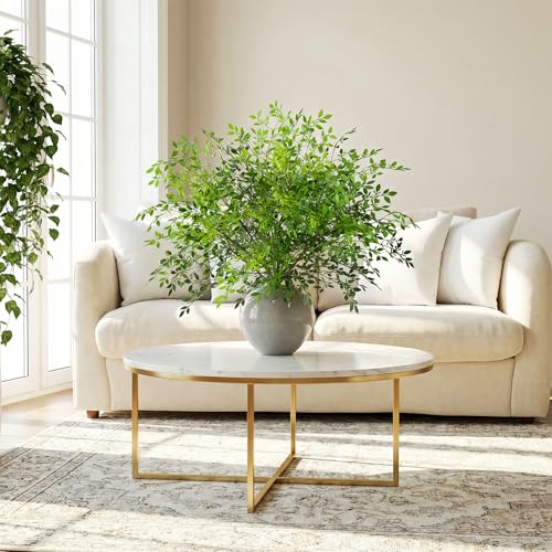 Fake Plants Eucalyptus Stems,Plastics Ficus Stems for Vase Artificial Plants,Greenery Stems Branches for Vase Faux Plants Indoor,Faux Greenery Indoor Vase Fillers for Home Decor（6PCS Green - color: Green1