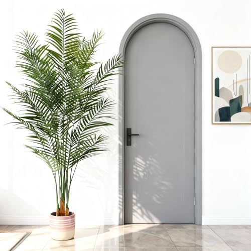 Artificial Palm Tree Indoor 6.5ft, Large Fake Tropical Areca Palm Tree with 18 Trunks, Faux Dypsis Lutescens Floor Plant in Pot for Indoor Outdoor Home Office Decor & Housewarming Gift - size: 6ft 5in