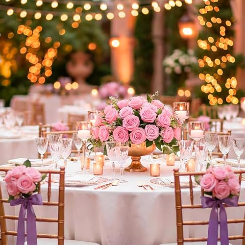 30pcs Real Looking Green Powder Foam Artificial Roses with Stems, Fake Rose Flowers for DIY Wedding Bouquets Bridal Shower Centerpieces Home Party Valentine's Day Mother's Day Decor Gift - color: 30pcs Green Powder