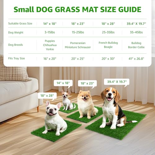 Fake Grass for Dogs - Artificial Pee Grass for Dog Potty Tray Training Pet Turf - Indoor and Outdoor Mat for Pet Training with Drainage Hole (39.4" X 19.7") - size: 39.4" X 19.7"