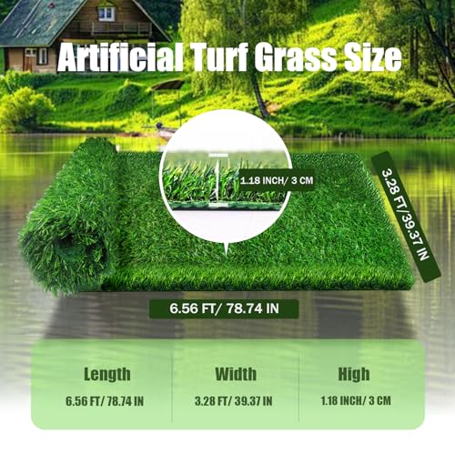 Fake Grass Artificial Turf Grass Outdoor for Dogs, DIY Natura Artificial Grass Rug Decor for Lawn Balcony Patio (78.74 x 39.37 INCH)