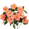 Hotop 3 Pack Artificial Hibiscus Flowers 33"x13" Silk & Plastic Tropical Bouquets Lifelike Blooms with Bendable Stems Faux Hawaiian Flowers for Home Living Room Wedding Patio (Orange) - color: Orange