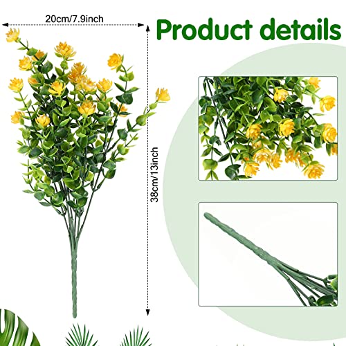 Cindeer 24 Bundles Artificial Flowers Planters Bulk for Outdoors, UV Resistant Artificial Fake Greenery Plastic Faux Flowers Plant Outdoor Indoor Spring Summer for Decors Wedding(Lively Color) - color: Lively Color