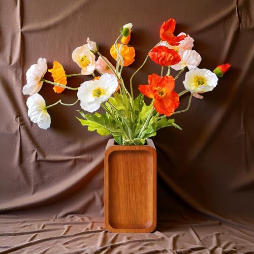 HCTCPALS Artificial Flowers for Outdoors 6 Pcs Poppy Plant Realistic Silk Fake Flowers for UV Resistant Faux Plants Outdoor Indoor Outside Front Porch Hanging Planter Decoration-23.5” Mixed-Colors - color: Poppy Mixed-colors