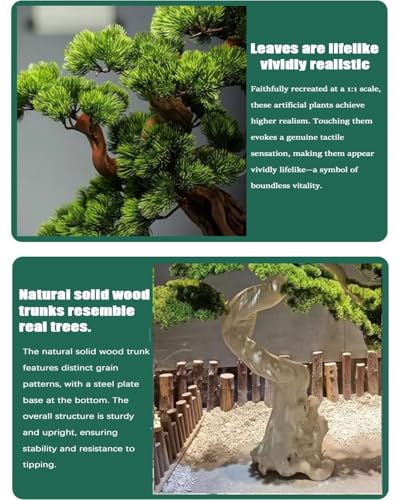 Large Artificial Bonsai Tree - Faux Plants Indoor Podocarpus Tree, Realistic Guest-Greeting Pine Decor for Home Office, Living Room, Farmhouse Zen Decor (10FT) - size: 9ft 10in
