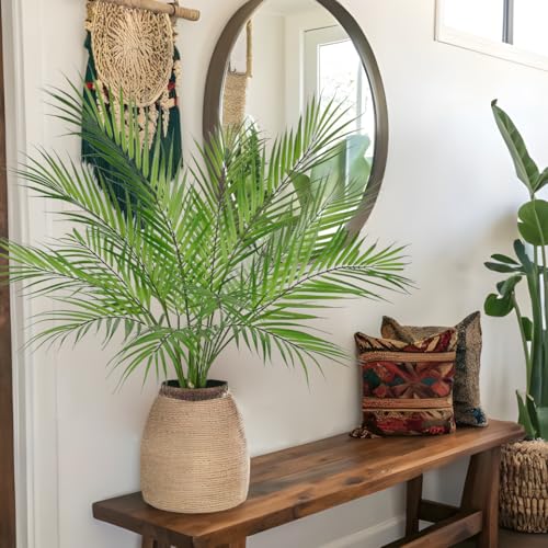 2PCS Artificial Palm Plant Leaves 30.7" Fake Tropical Areca Palm Bushes Tree Leaf Large Faux Greenery Stem Shrubs for Indoor Outdoor Home Garden Arrangement Jungle Safari Wedding Party Decor, 9 Leaves - color: Palm - 9 Leaves, size: Bushes