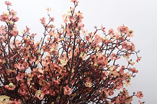 JAKY-Global Babys Breath Silk Artificial Flowers 6 Bundle European Fake Flowers Decor Wedding Party Fall Stems Decoration Bouquets DIY Home Garden,Farmhouse,Living Room Decor (Beige Brown-6pcs) - color: Beige Brown, size: 6 Bundles