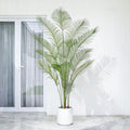 Artificial Palm Tree 7FT Tall Faux Palm Tree Indoor Fake Plants Faux Tropical Plant, UV Resistant & Maintenance Free Indoor/Outdoor Fake Tree in Pot for Home Office Living Room Patio Decor - style: 7FT Fine Leaved
