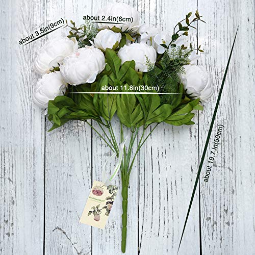 FiveSeasonStuff Vintage Artificial Peonies Silk Peony Flowers and Hydrangeas for Wedding Bridal Home Décor – Beautiful Floral Centerpiece Arrangement Decoration with 2 Bouquets (Chestnut Beige) - color: Chestnut Beige