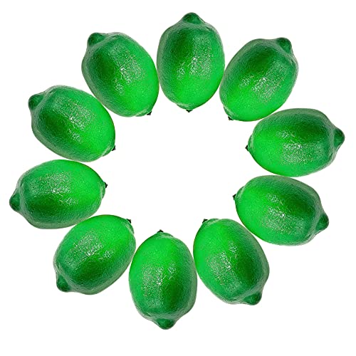 Faux Green Lemons Artificial Fruits Fake Lemon Lifelike Simulation for Lemonade Party Kitchen Table Decorations Garland Photography Props (Green, 10 Pack) - color: Green, size: 10 Pack
