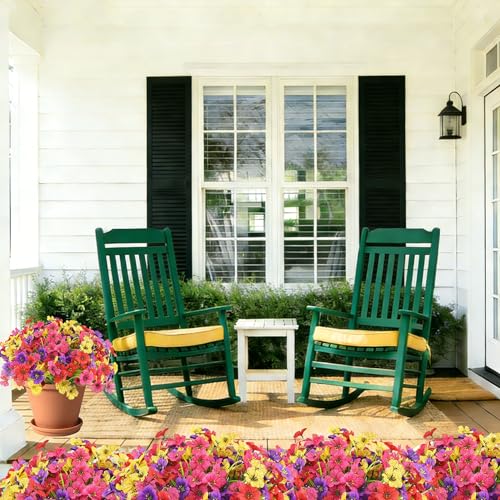 16 Bundles Colorful Artificial Flowers for Outdoors Realistic Fake Silk Flowers Faux Plants for Summer Outside Garden Porch Window Box Planters Home Farmhouse (4 Colors) - color: Rose Red and Yellow and Red and Purple, size: 15inches-16pcs