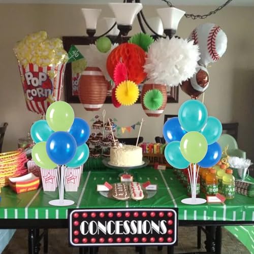 TONIFUL 4 Set Blue Cyan Green Balloon Centerpieces for Table,Balloon Stand Kit for Party Decor,Birthday Decorations,Sport Theme Party,Graduation Decorations Ocean Shark Sea Beach - color: Blue Cyan