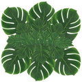 ARTKAIKE Artificial Palm Monstera Green Leaves for Birthday Party Table Decor, Realistic Tropical Fake Plants for Dinosaur/Jungle, Luau & Safari Theme Events (18, Monstera)