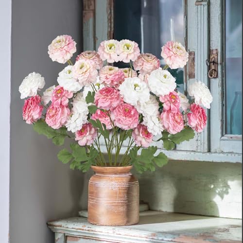 3 Pcs Artificial Flowers Spring Summer Pink Zinnia Silk Flowers with Long Stems Zinnia Elegans Artificial Flowers for Outdoors Floral Arrangements Table Centerpieces Wedding Party Home Decor - color: Pink