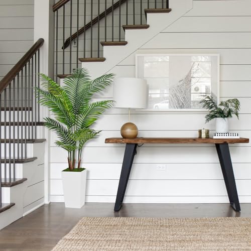 ASTIDY Artificial Palm Tree 5FT - Fake Tree with White Tall Planter - Faux Tropical Areca Floor Plant in Pot - Artificial Silk Plant for Home Office Living Room Decor Indoor - color: White, size: 5ft